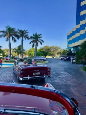 Classic Car Ride leaving hotel